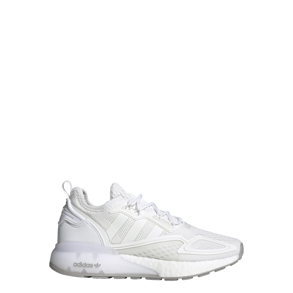 ＾＾ adidas ZX 2K Boost Shoes Kids', White/White/Grey, 6.5 Big