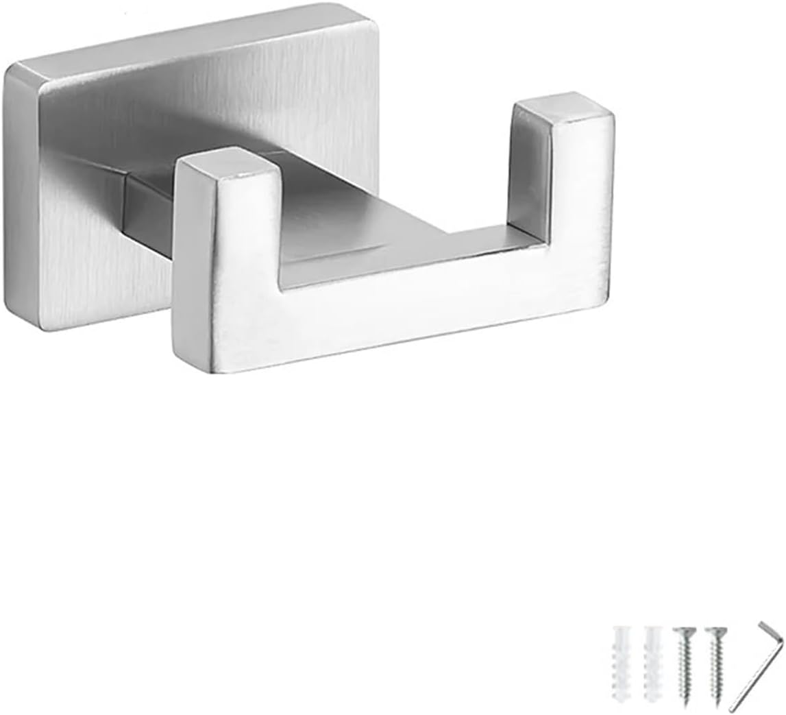 Bathroom Hardware Black Gold Sliver Bathroom Hardware Set Stainless Steel Towel Holder Roll Paper Holder Towel Robe Hook Fashionable(Black Paper Holder) (Silver Hook)