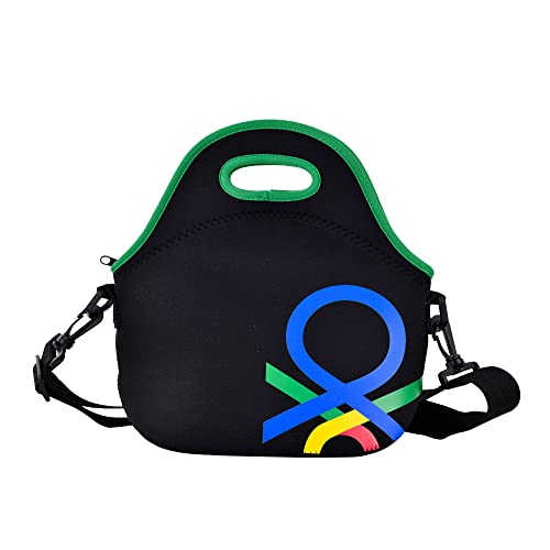 UNITED COLORS OF BENETTON. Black&White Bolsa Almuerzo 30x30x17cm Neopreno Negro Black & White Cover