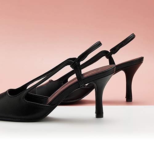 C.paravano Slingback Pumps I Women's Pumps I Slingback Heels For Women I Women's Slingback I Slingback Pumps I Black Slingback Pumps I Black Slingback (Size 39, Black Heels) #TOP2