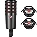 Briskdrop sE Electronics Dynacaster Dynamic Broadcast Microphone - Bundle with 2 Pig Hog XLR Cables