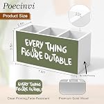 Olive Green Inspirational Pen Holder for Home Office Desk, Everything Is Figureoutable Positive Affirmations Wooden Box Sign Pencil Holder for Desk Shelf Organizer - Image 2