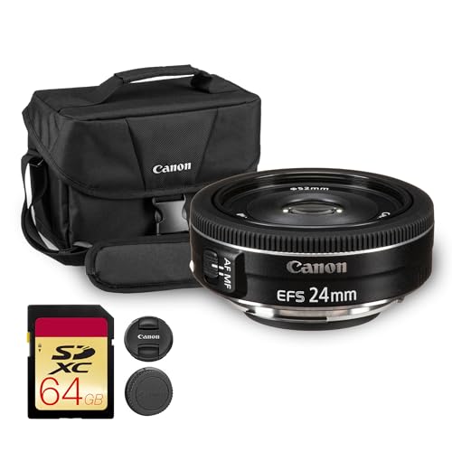 Canon EF-S 24mm f/2.8 STM�����Y | �R���p�N�g�ȍL�p�v���C�� ���邢f/2.8�i��&�X���[�Y�ȃI�[�g�t�H�[�J�X | ���s�A�X�g���[�g�A����̎ʐ^�B�e�ɍœK (9522B002) + �V�����_�[�o�b�O + 64GB �J�[�h