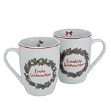 Juego de 2 tazas con diseño de Navidad, altura: 10 cm