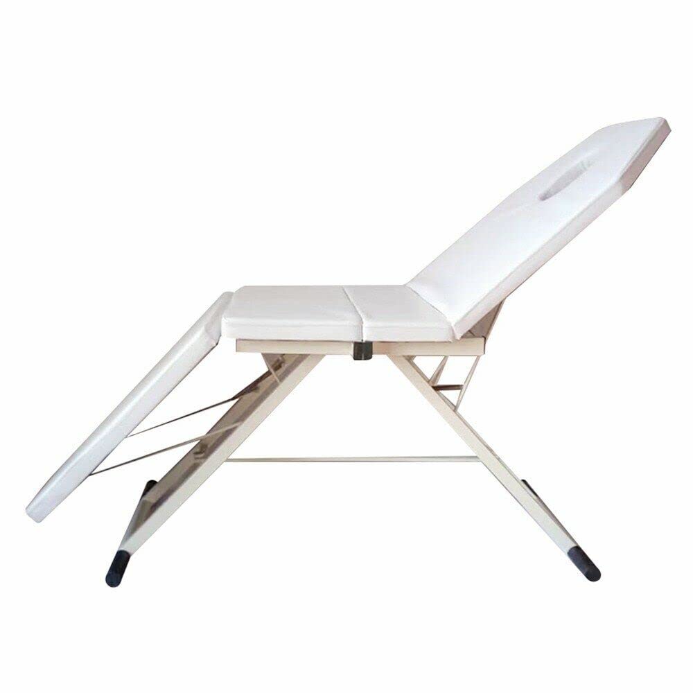 182 x 60 x 60 cm, lettino da massaggio, pieghevole, portatile, fino a 200-250 kg, con poggiatesta (bianco)