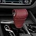 HQRNYP Leather Car Gear Shift Knob Cover, Stick Shift Cover, Anti-Slip Dust Waterproof Gear Shifter Stick Protector, Durable Car Accessories Shifter Lever Knob Protector for SUV Truck RV (Wine Red)