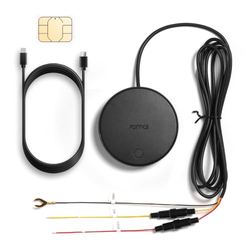 70mai 4G Hardwire Kit für Dash Cam Omni & A810, 24H Smart Parking Überwachung, Echtzeit-Überwachung, Sofortige App-Warnung, GPS-fähiger Car Locator