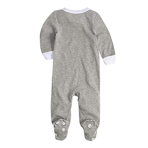 NIKE Infant/Toddler Printed Footed Coverall (Dark Grey Heather(56D679-042)/White, 3 Months)2