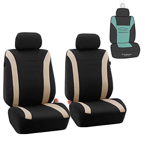 FH Group Car Seat Covers Cosmopolitan Flat Cloth Car Seat Covers Front Seats Only Gray Automotive Seat Covers, Airbag Compatible Universal Fit Interior Accessories Cars Trucks SUV Car Accessories