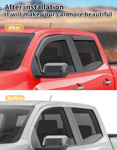 Image of Window Visors Rain Guards for Chevy Colorado /GMC Canyon 2023-2026 Crew Cab