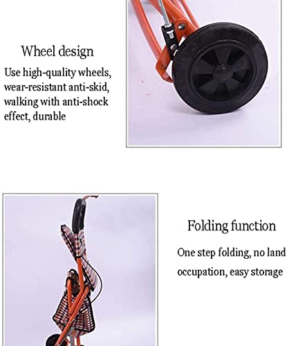 cvhtroe Rollator Walker Trolley Einkaufstrolley, praktischer zusammenklappbarer Trolley - vierrädriger Einkaufswagen für… – Bild 4