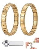 【SET DIY 36 PEZZI】: Include 18 maglie con gancio, 18 maglie dorate standard e uno strumento di montaggio; sufficiente per creare bracciali, cavigliere o collane personalizzate.