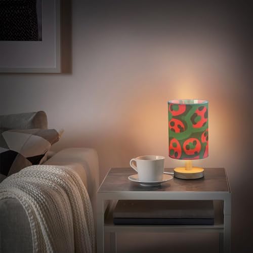 Lámpara de Mesa Pequeña con Estampado Leopardo Rojo y Verde miniatura 6