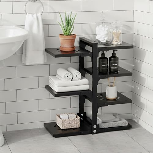 Image of HomeEssentials Kitchen Counter Pan Rack Multipurpose Organizer - 7 Tier Adjustable Pot Holder /Shelf Drawer Stand for Crockery /Pull Out Cabinet Organizer, Utensil Holder (7 TIER)