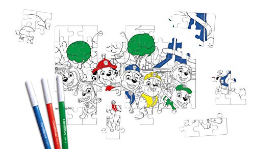 Clementoni - 26097 - Supercolor Puzzle Doble Face Colouring - Pat'Patrouille - 60 pièces - Puzzle Enfant - Puzzle à colorier - fabriqué en Italie, 5 Ans et Plus