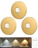 Aokpsrt Rechargeable Puck Lights Gold