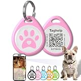 Smart QR Code Pet ID Tag for Dogs & Cats – Anti-Lost Collar Tag with Online Profile, Instant Email Alert on Scan, No Subscription Fees, No App Required (Pink, for Dog - 1.2')