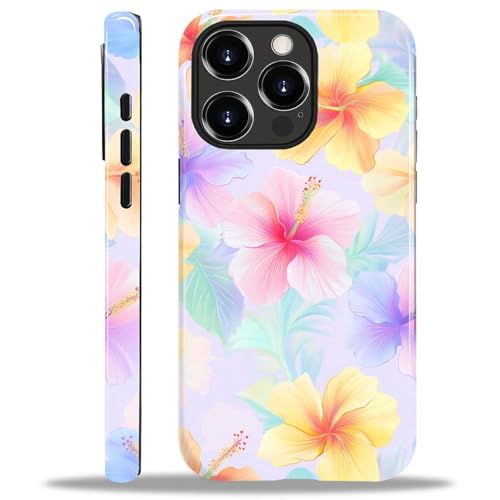 Coque iPhone 14 Pro Max CARLOCA avec motif plantes tropicales et fleurs étui antichoc hybride