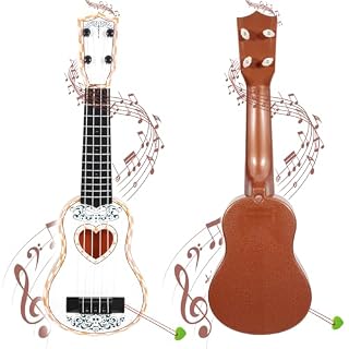 Raimy 17in Ukulele Guitar for Kids – 4 String Mini Learning Instruments Educational Musical Toy for Beginner Toddler Gifts for Age 3 4 5 6 7 8 9 Years Boys Girls Baby Children (White) - Les Beatles, Paul McCartney, John Lennon, RIngo Starr, George Harrison