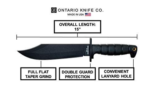 Faca de lâmina fixa Ontario Knife Company 8684 SP10 Spec Plus Marine Raider, 25 cm, preto