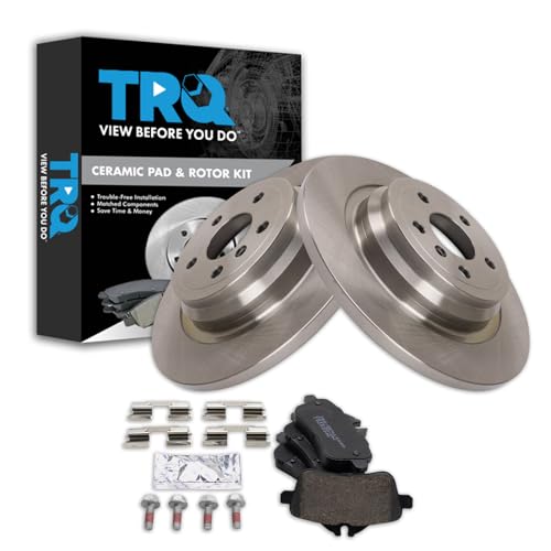 Image of TRQ Rear Brake Pad and Rotor Set Ceramic Compatible with 2016 GLE300d 2016-2018 GLE350 2015 ML250 2012 ML350