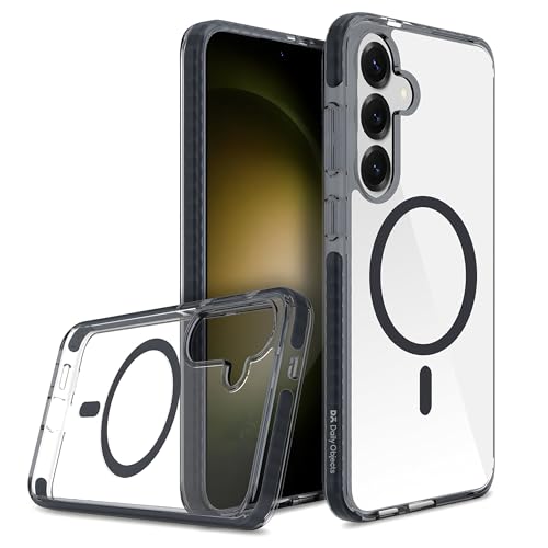 Image of DailyObjects Black Stride Clear Case Cover Compatible with Samsung Galaxy S25 Plus | Wireless Charging Slim Back Cover | 2 Layer Edge Protection & Shockproof