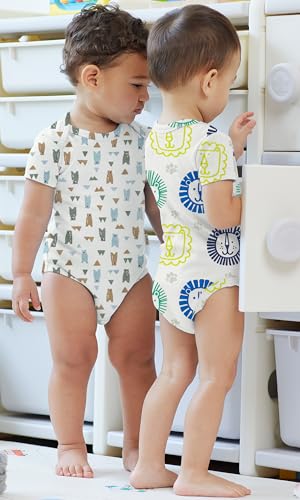 Image of KOH KOH Kids Short Sleeve Cotton Solid Lap Shoulder Baby Bodysuit