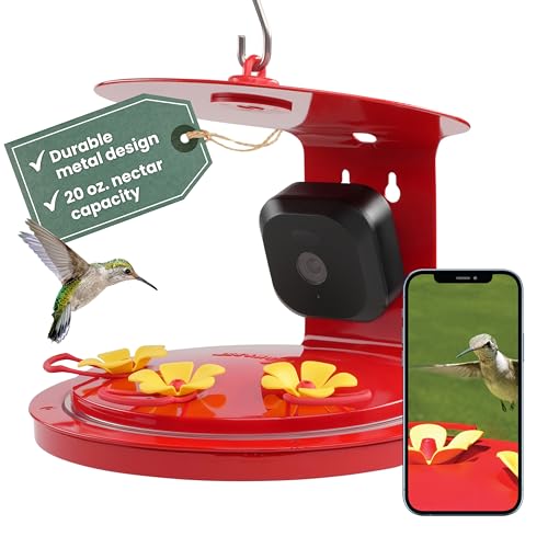Perky-Pet Smart Bird Feeder with Camera for Hummingbirds - 20 oz Nectar Capacity, Motion Activated 1080p HD, WIi Fi, Camera Feeder Gift Idea by Perky-Pet - Used condition - US$114.94