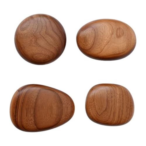 LOVIVER 4 PCS Ganci Appendiabiti da Parete in Legno, Pomelli per Armadietti, Leggeri e Comodi Gancio, Attaccapanni per Bagno Spogliatoio Camera da Letto per Appendere Vestiti, Cappelli, Borse, Giacche