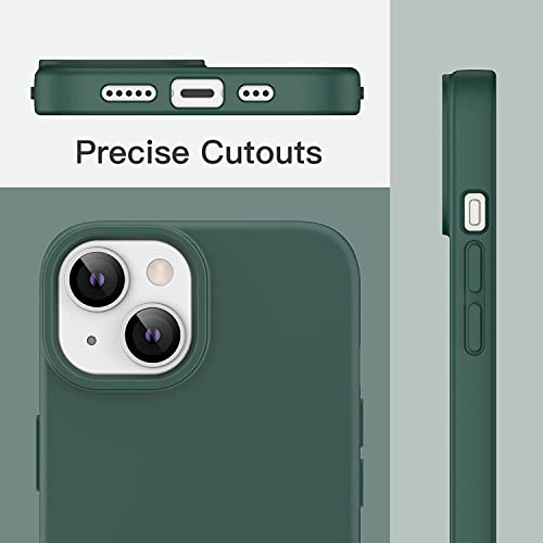 Image of NAFS Silicone Case Compatible with iPhone 14 | Camera Protect Microfiber Lining Cover | Case Cover for iPhone 14 (Green)