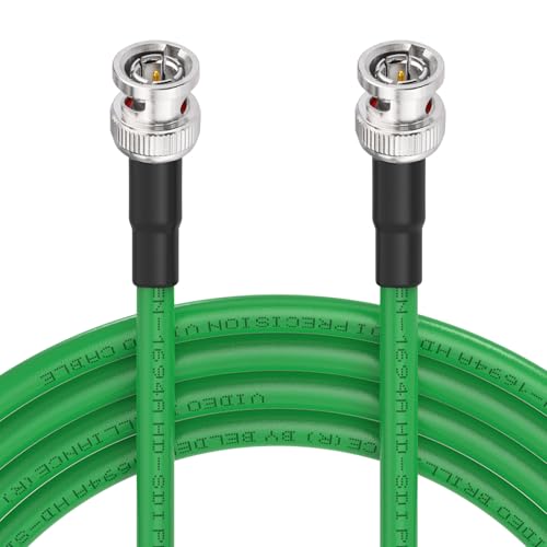 Câble SDI BNC 15,2m Belden 1694A vert Superbat pour liaison vidéo UHD 4K 8K