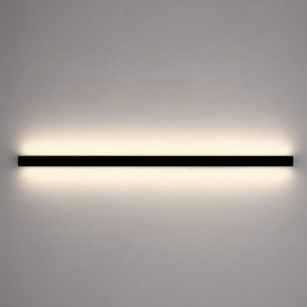 SWEMOPP Minimalist Linear LED Vanity Light Dimmable Metal Wall Sconce Indoor Long Strip Modern LED Wall Lighting Fixture Farmhouse Vintage Industrial Wall Lamp For Bedroom Bedside Hallway Living Room