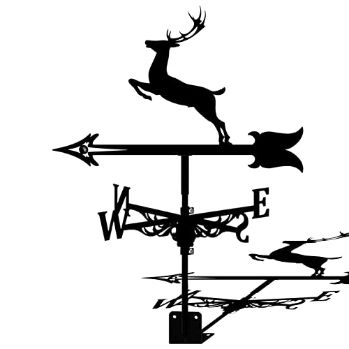 Ydhnb Metal Weathervane Garden Donkey Horse Deer Weather Vane Outdoor Roof Garden Mount Yard Decor Weather Vane, Yard Indicating Wind Direction,Deer #TOP10