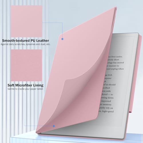 Image of MoKo Case for Remarkable 2 Tablet 10.3 inch with Pen Holder, Pink | Ultra-Thin Magnetic Case with Wide Pen Protective Clasp, Smart Cover Folio for Remarkable Tablet