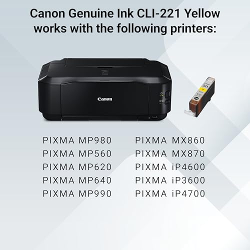 Canon CLI-221 Genuine Yellow Ink Tank, Compatible with MP980, MP560, MP620, MP640, MP990, MX860, MX870, iP4600, iP3600, and iP4700 Printers - image 6