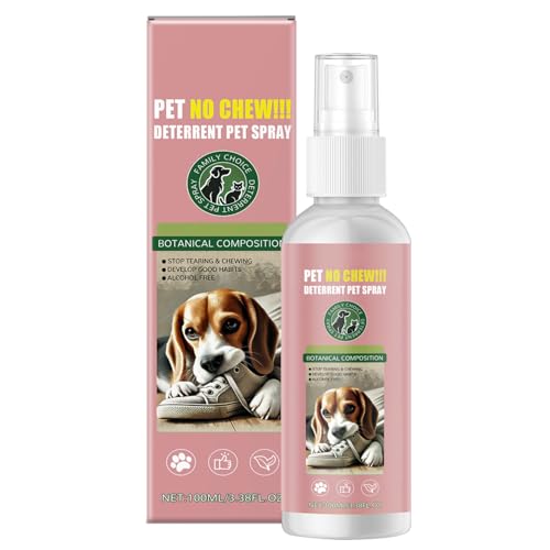 No Chew Spray for Dogs Bitter Apple Spray for Dogs to Stop Chewing Dog Deterrent Spray Effectively Protect The Safety of Furniture,Plant,Shoes, Etc Dog Corrector Spray (Light Pink)