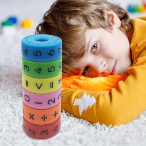 Image of Magnetic Arithmetic Learning Toy for Kids Ages 7-10, Colorful Rotating Maths Puzzle Game for Addition, Subtraction, Multiplication and Division Practice at Home or School
