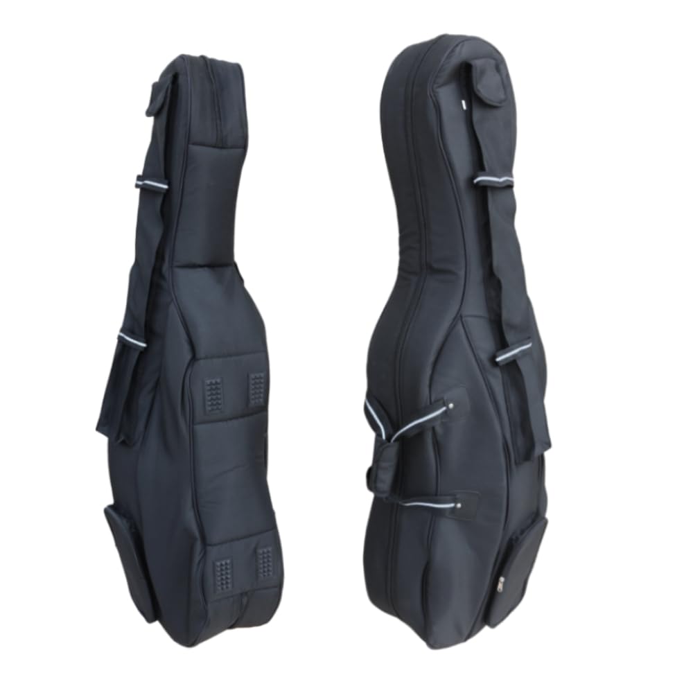 Custodia per violoncello, dimensioni 4/4, esterno in nylon, imbottitura in schiuma spessa 20 mm, spallacci regolabili, tasche multiple, spazio frontale per accessori, tasca posteriore per