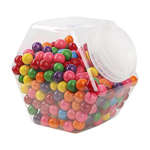 2 Gallon Hexagon Canister Container Jar Bucket With Lid, Large Clear Penny Jar Container For Cookies, Snacks, Dog Treats, Craft and Sewing Supplies, Ribbon, Laundry Pod Cover