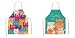 MJJLT Cute Cat Print Lino Delantales de cocina Delantales Delantales de chef Delantales de cocina Para cocinar Hornear Jardinería Limpieza del hogar YQQ07 2PCS 47x38cm