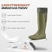 HISEA Womens Rubber Rain Boots Waterproof Packable Tall Garden Boots Lightweight Mud Boots
