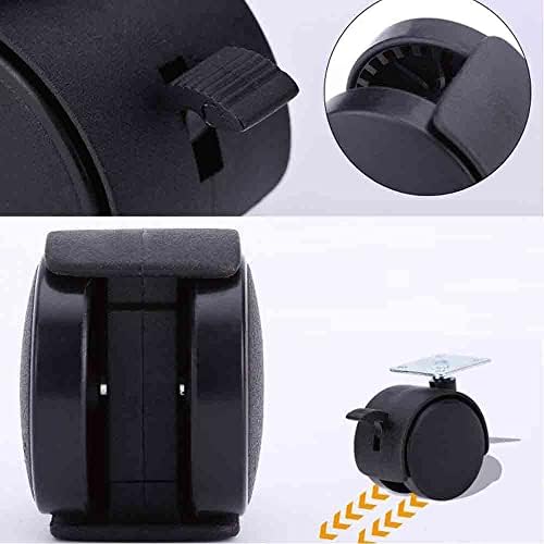 Swivel Stem Castor Wheels, 40mm up to 100KG, Furniture Castor Wheels with Brakes, No Floor Marks Silent 360° Smooth Rotation Caster for Furniture, 2 Caster with Brakes 2 Non Brakes, Black