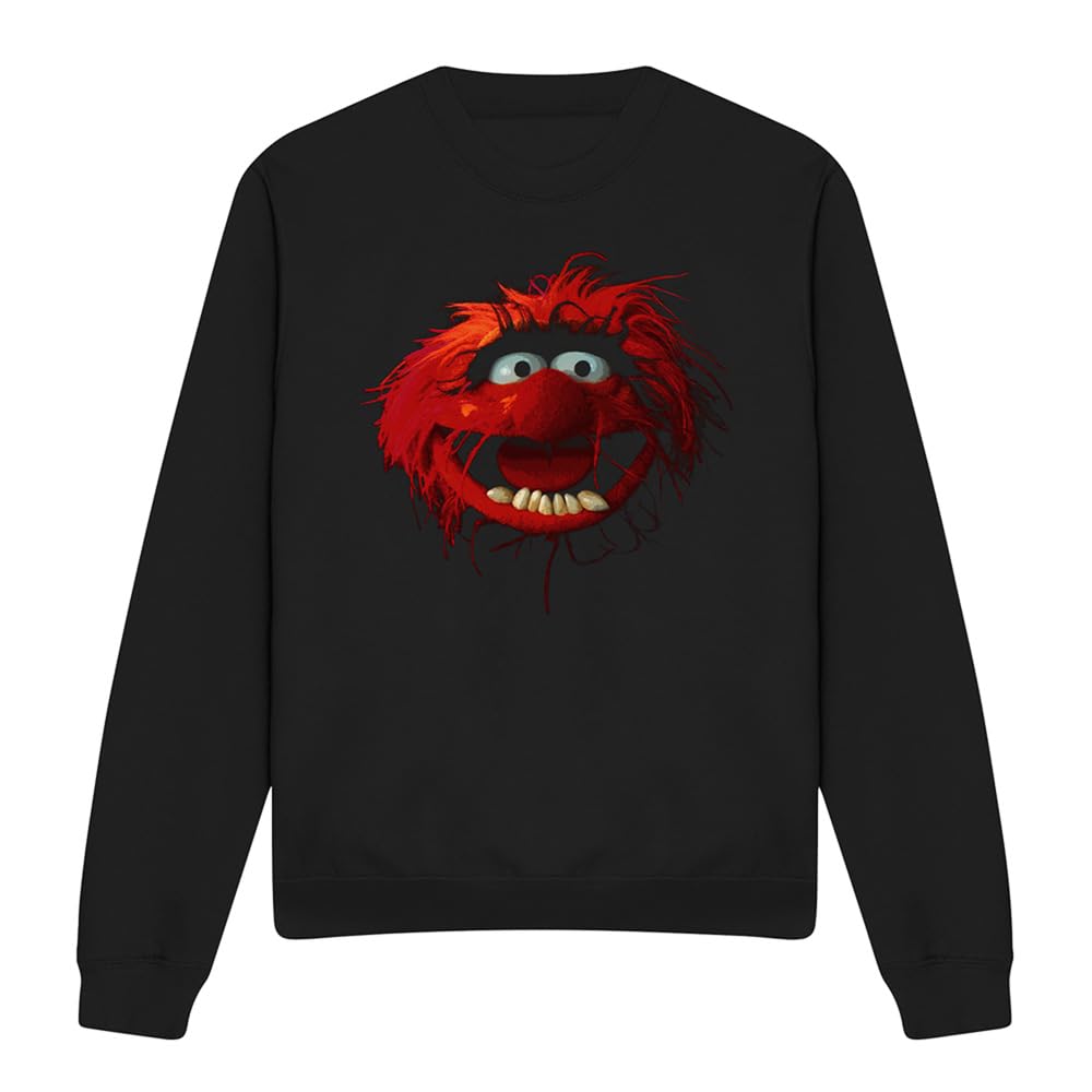 Muppets Disney The Animal Face Unisex Sweatshirt, Black, Large