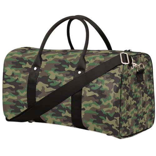 Travel Duffle Bag Women, Camouflage Military Camo Gym Bag Sports Bag,Army Lightweight Waterproof Foldable Overnight Bag, Carry on Shoulder Tote Bags for Hospital Maternity Mommy Gym