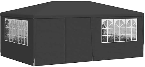 Vista 28 de vidaXL Tienda de campaña profesional para fiestas de 13.1 x 13.1 pies, toldo resistente a la intemperie con paredes laterales, polietileno Azul