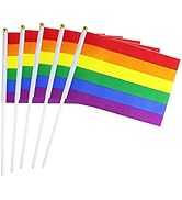 AWARENESS RIBON レインボーフラッグ 28cm 20cm 国旗 LGBT レインボープライド 手旗