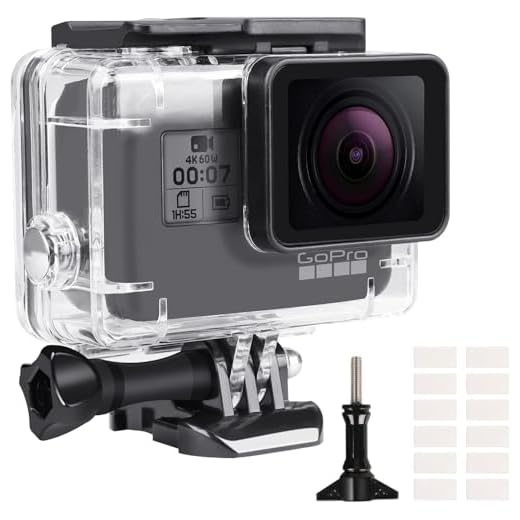 REDTRON Boîtier Etanche pour GoPro Hero 5/6/7, Boîtier Plongée Etanche de 60 M avec Mont Thumbscrew et 12 Insert Anti-buée Accessoires Kit pour Gopro Hero 5/6/7 Caméra d'action Noire