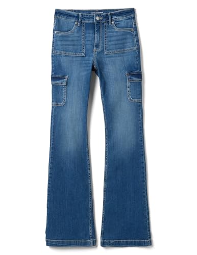Pantalones de campana azul elásticos que solucionan la falta de flexibilidad infantil