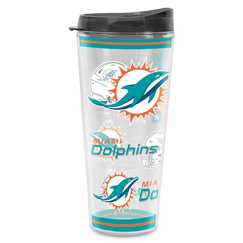 Image of Rico Industries NFL Football Miami Dolphins Double Wall 20oz Tritan Tumbler