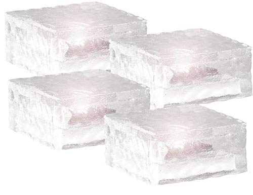 Lunartec LED Pflasterstein Solar: Solar-LED-Glasbaustein mit...